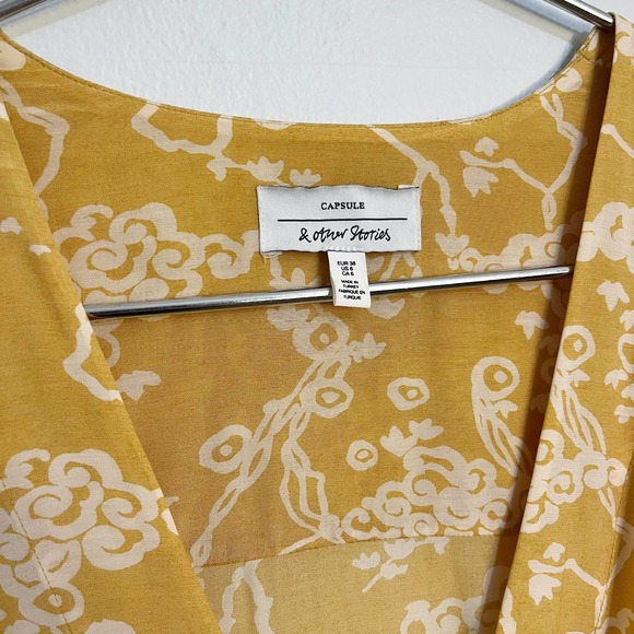 & Other Stories Wrap Yellow Summer Maxi Dress 6 - Picture 4 of 5